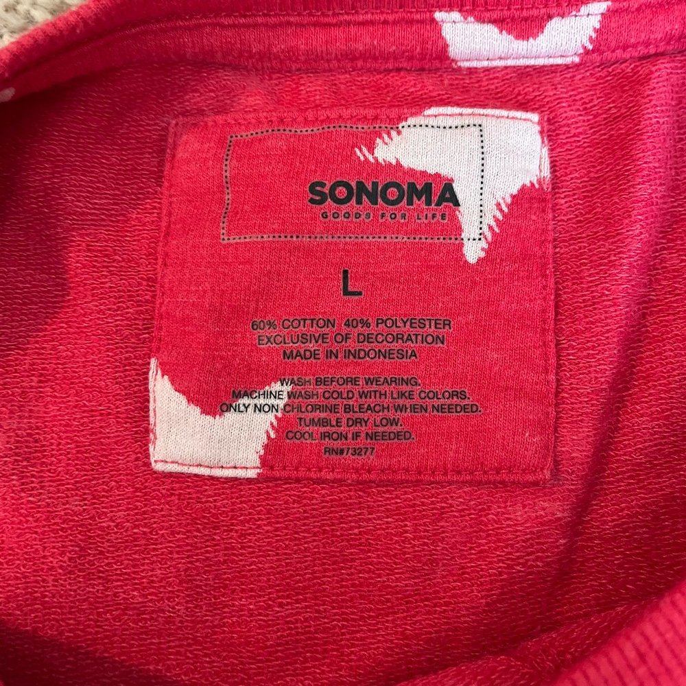 Sonoma Long Sleeve Top *Red w/ White Stars* EUC | Size L | Patriotic - Picture 7 of 7